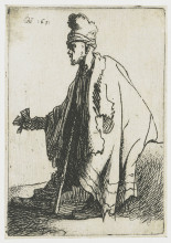 Репродукция картины "the leper (lazarus clep)" художника "рембрандт"