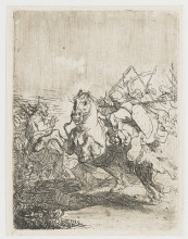 Репродукция картины "a cavalry fight" художника "рембрандт"