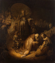 Копия картины "adoration of the magi" художника "рембрандт"