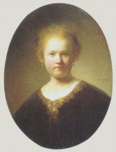 Репродукция картины "bust of a young woman" художника "рембрандт"