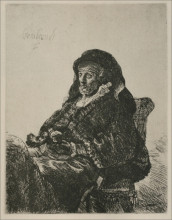 Репродукция картины "rembrandt`s mother in a widow`s dress" художника "рембрандт"