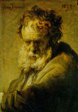 Копия картины "a bust of an old man" художника "рембрандт"