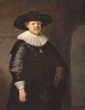 Копия картины "portrait of a man (possibly the poet jan harmensz krul)" художника "рембрандт"