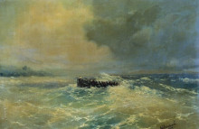 Копия картины "лодка в море" художника "айвазовский иван"