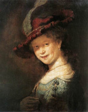 Репродукция картины "portrait of the young saskia" художника "рембрандт"