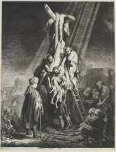 Репродукция картины "the descent from the cross" художника "рембрандт"