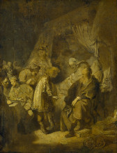 Копия картины "joseph tells his dreams to his parents and brothers" художника "рембрандт"