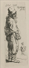 Репродукция картины "a beggar and a companion piece, turned to the right" художника "рембрандт"