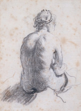 Копия картины "a study of a female nude seen from the back" художника "рембрандт"
