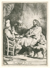 Репродукция картины "christ at emmaus" художника "рембрандт"