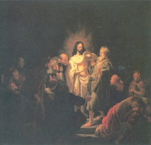Репродукция картины "christ resurected" художника "рембрандт"