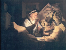 Картина "the rich man from the parable" художника "рембрандт"