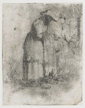 Репродукция картины "beggar man and woman" художника "рембрандт"