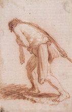 Репродукция картины "man pulling a rope" художника "рембрандт"
