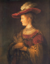 Копия картины "portrait of saskia van uylenburgh" художника "рембрандт"