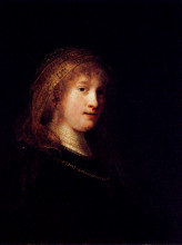 Копия картины "saskia wearing a veil" художника "рембрандт"