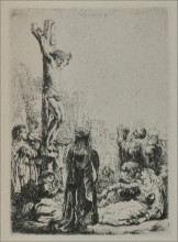 Репродукция картины "the crucifixion a square small plate" художника "рембрандт"