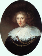 Копия картины "woman wearing a gold chain" художника "рембрандт"