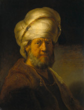 Репродукция картины "portrait of a man in oriental garment" художника "рембрандт"