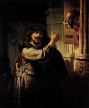 Репродукция картины "samson accusing his father in law" художника "рембрандт"