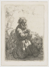 Репродукция картины "st. jerome kneeling in prayer, looking down" художника "рембрандт"