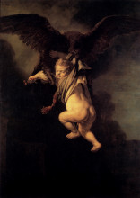 Репродукция картины "the abduction of ganymede" художника "рембрандт"