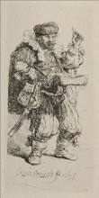 Копия картины "the mountebank" художника "рембрандт"