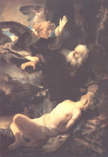 Репродукция картины "the sacrifice of abraham" художника "рембрандт"