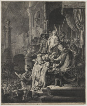 Репродукция картины "christ before pilate" художника "рембрандт"
