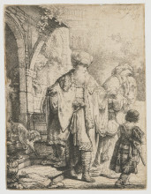Копия картины "abraham dismissing hagar" художника "рембрандт"