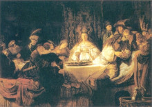 Копия картины "samson at the wedding" художника "рембрандт"