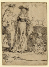 Картина "death appearing to a wedded couple from an open grave" художника "рембрандт"