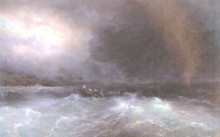 Копия картины "корабль в море" художника "айвазовский иван"