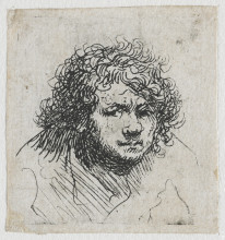 Репродукция картины "self-portrait leaning forward bust" художника "рембрандт"