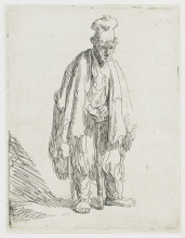 Репродукция картины "beggar in a high cap standing" художника "рембрандт"