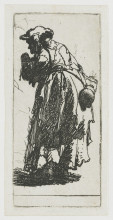 Картина "old beggar woman with a gourd" художника "рембрандт"