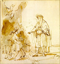 Копия картины "boas und ruth" художника "рембрандт"