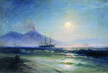 Репродукция картины "неаполитанский залив ночью" художника "айвазовский иван"