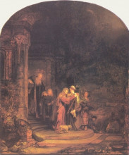 Копия картины "the visitation" художника "рембрандт"