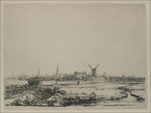Репродукция картины "view of amsterdam" художника "рембрандт"