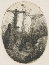 Картина "christ crucified between the two thieves an oval plate" художника "рембрандт"