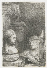 Копия картины "man drawing from a cast" художника "рембрандт"