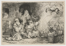Копия картины "the angel departing from the family of tobias" художника "рембрандт"
