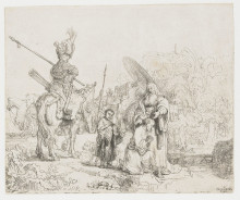 Репродукция картины "the baptism of the eunuch" художника "рембрандт"