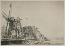 Репродукция картины "the mill" художника "рембрандт"