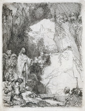 Репродукция картины "the raising of lazarus" художника "рембрандт"