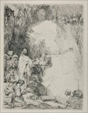 Копия картины "the resurrection of lazurus a small plate" художника "рембрандт"