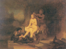 Копия картины "the toilet of bathsheba" художника "рембрандт"