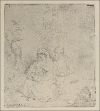 Копия картины "a repose in outline" художника "рембрандт"