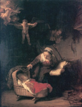 Репродукция картины "the holy family" художника "рембрандт"
